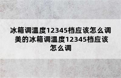 冰箱调温度12345档应该怎么调 美的冰箱调温度12345档应该怎么调